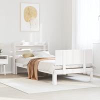 Bedframe met hoofdeinde zonder matras 90x200 cm wit