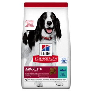 Hill's Adult Medium met tonijn & rijst hondenvoer 2 x 2,5 kg