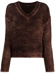 Roberto Collina V-neck long-sleeve jumper - Marron