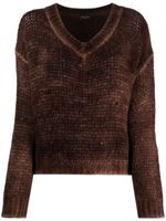 Roberto Collina V-neck long-sleeve jumper - Marron - thumbnail