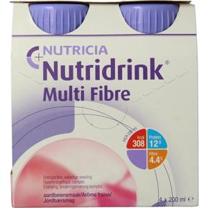 Nutridrink Multi fibre aardbei 200ml