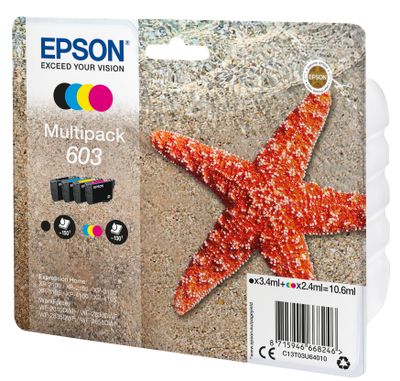 Epson Inktcartridge T03U64, 603 Origineel Combipack Zwart, Cyaan, Magenta, Geel C13T03U64010