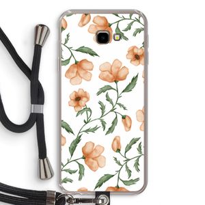 Peachy flowers: Samsung Galaxy J4 Plus Transparant Hoesje met koord