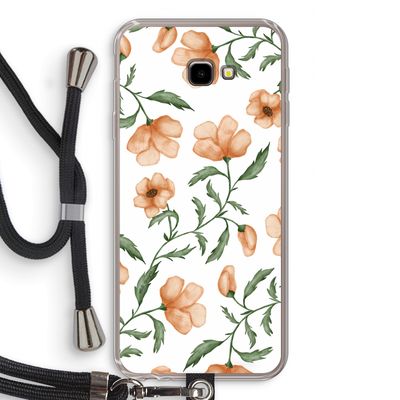 Peachy flowers: Samsung Galaxy J4 Plus Transparant Hoesje met koord