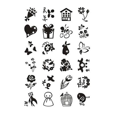 Creativ Company Silicone stempels, kleine lieve groetjes, vel 11x15,5 cm, 1 vel