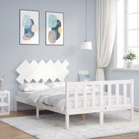 Bedframe zonder matras massief grenenhout wit 120x200 cm