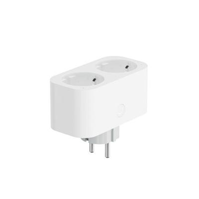 WOOX r6153 slimme dubbele stekker met energie meter en randaarde