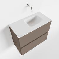 Toiletmeubel Mondiaz Ada | 60 cm | Meubelkleur Smoke | Lex wastafel Talc Rechts | Zonder kraangat