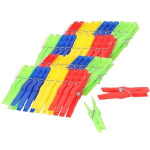 Kunststof wasknijpers - 48x - 4 kleuren per set - 8 cm