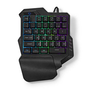 Bedraad Gaming Toetsenbord | USB Type-A | Membrane Toetsen | RGB | Enkelhandig | Universeel | Lengte stroomkabel: 1.60 m | Gaming