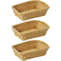 Kesper Broodmand - 3x - rechthoekig - 20x30x8,5 cm - fruitmand - beige