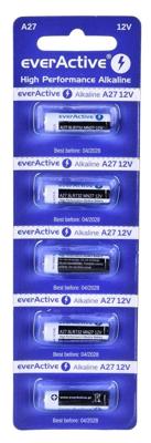 5 x everActive 27A 12V alkalinebatterijen - blister 5 st.