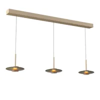 Artdelight Hanglamp Madison 3 lichts L 130 cm comfortlift champagne