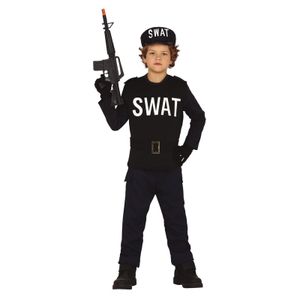 Carnavalskleding swat politie uniform voor jongens/meisjes 10-12 jaar (140-152)  -