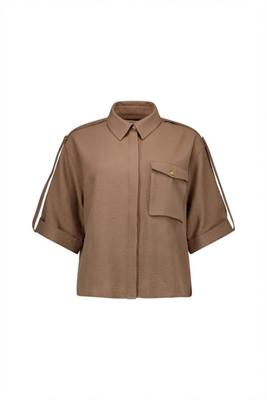 Nellie waffle blouse - latte - 13666 Nellie waffle blouse - latte - 13666