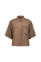 Nellie waffle blouse - latte - 13666