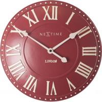 NeXtime klok 3083ro london roman, ø34.5 cm, wall, red/ white
