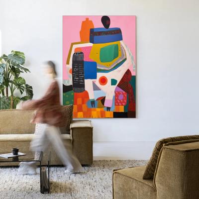 Urban Cotton Wandkleed 'Battle Of Colour' 145 x 190cm in Frame - black