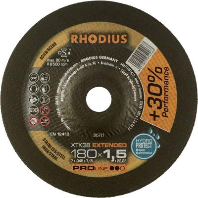 Rhodius 205721 Doorslijpschijf gebogen 180 mm 1 stuk(s) RVS, Staal