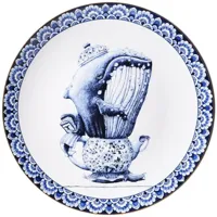 Heinen Delfts Blauw wandbord keramiek walvis 31cm delfts blauw