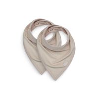 Jollein slab bandana Basic Stripe Nougat (2-pack) Maat - thumbnail