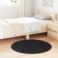 Hoogpolig vloerkleed NAVARRA 100x100 cm polyester zwart Hoogpolig vloerkleed NAVARRA 100x100 cm polyester zwart