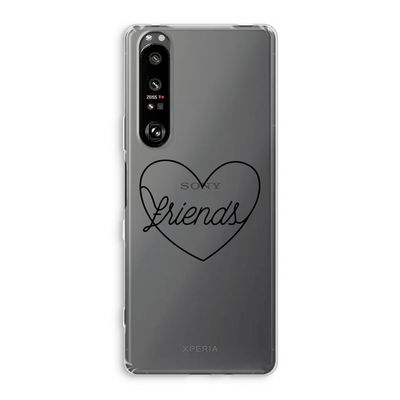 Friends heart black: Sony Xperia 1 III Transparant Hoesje