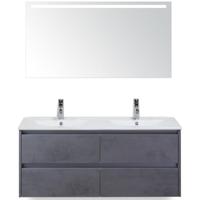 Dante Badmeubelset 120 cm - Beton Antraciet - Keramische Wastafel Wit Enjoy met Sence Spiegel