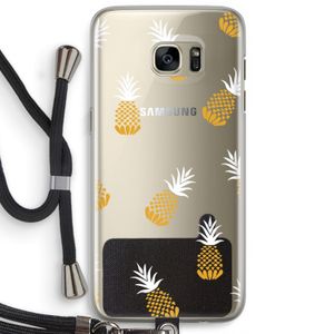 Ananasjes: Samsung Galaxy S7 Edge Transparant Hoesje met koord