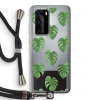 Monstera leaves: Huawei P40 Pro Transparant Hoesje met koord