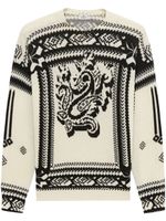 ETRO pull en maille intarsia à col rond - Blanc