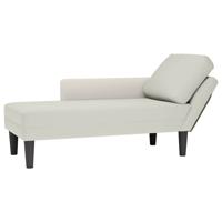 Chaise longue met kussen&rechterarmleuning fluweel crèmekleurig