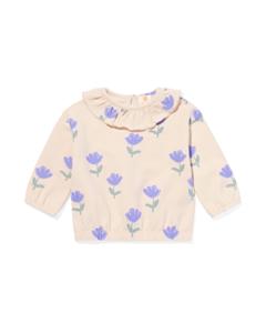HEMA Newborn Sweater Bloemen Ecru (ecru)