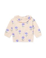 HEMA Newborn Sweater Bloemen Ecru (ecru)