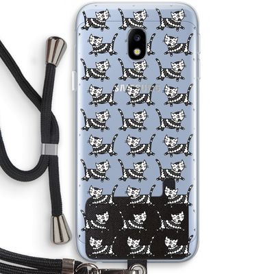 Zwarte poes: Samsung Galaxy J3 (2017) Transparant Hoesje met koord