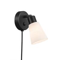 Wandlamp zwart met schakelaar en E14 fitting Nordlux Cole