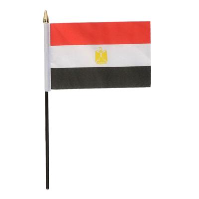 Egypte - mini vlaggetje van 10 x 15 cm op stokje - Landen vlag - H27 cm