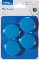 MAUL magneet Solid, 38 mm, trekkracht 1,5 kg, blister van 4 stuks, blauw