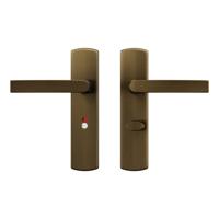 AXA deurkruk Blok met schild WC63/8 Curve brons