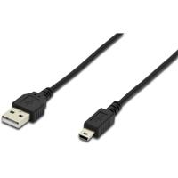 Digitus USB-kabel USB 2.0 USB-A stekker, USB-mini-B stekker 1.80 m Zwart Rond, Afgeschermd (dubbel) AK-300130-018-S Digitus USB-kabel USB 2.0 USB-A stekker, USB-mini-B stekker 1.80 m Zwart Rond, Afgeschermd (dubbel) AK-300130-018-S