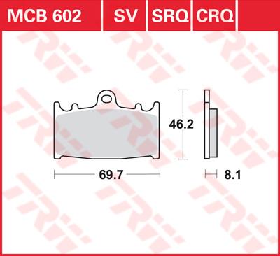 TRW Remblokken, en remschoenen voor de moto, MCB602CRQ Hyper carbon