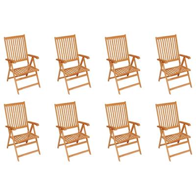 Tuinstoelen 8 st verstelbaar massief teakhout