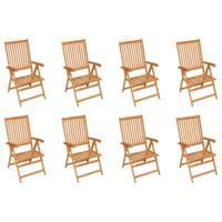 Tuinstoelen 8 st verstelbaar massief teakhout