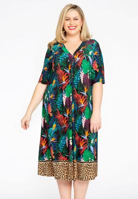 Yoek Geplooide jurk PARADISE LEO | Multi | Maat 54/56