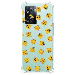 Doorzichtige Silicone Hoesje voor OPPO A57 | A57s | A77 4G Katten Emojis