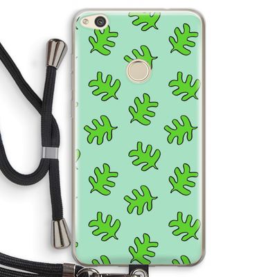 Groene blaadjes: Huawei Ascend P8 Lite (2017) Transparant Hoesje met koord