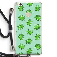 Groene blaadjes: Huawei Ascend P8 Lite (2017) Transparant Hoesje met koord