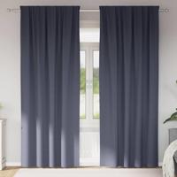 Gordijnen met gordijnen 2 pcs Antraciet Polyester Gordijnen met gordijnen 2 pcs Antraciet Polyester