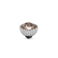 Melano Twisted Ridged Steentje Vintage Rose Zilver