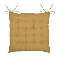 Stof Textile stoelkussen Coline - okergeel - 38 x 38 x 4 cm - touwtjes sluiting Stof Textile stoelkussen Coline - okergeel - 38 x 38 x 4 cm - touwtjes sluiting